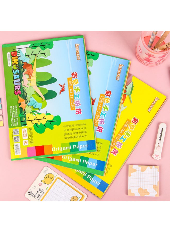 HELPS Color Handmade Origami Students Kindergarten Children Diy Material Paper Cutting 10 Color A4 Printing Paper Copy Paper - Image 4