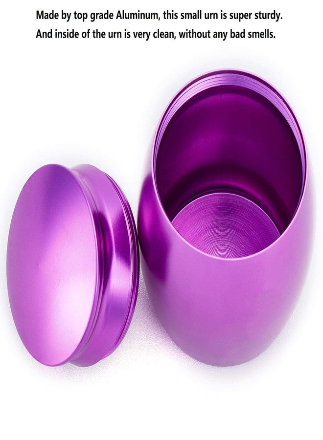LINES ARTE Mini Keepsake Urn for Adult Ashes Female/Mom/Women/Grandma with Angel Wings, 1.7x2.6Inch Tall Small Purple Urns for Human Ashes, Little Decorative Memorial Keepsake - Image 5