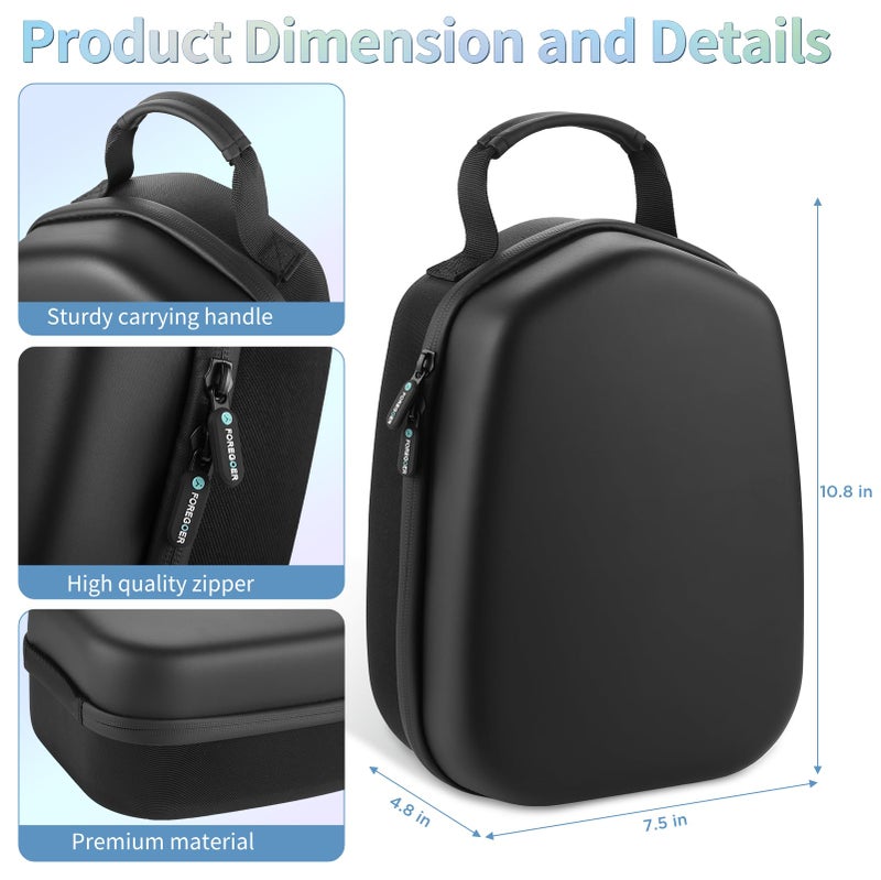 FOREGOER Hard Carrying Case Compatible with Meta Quest 3S/Quest 3/Oculus Quest 2 Official Original/Elite Strap VR Gaming Headset, Portable Travel Vision Pro Case for Touch Controllers Accessories - Image 5