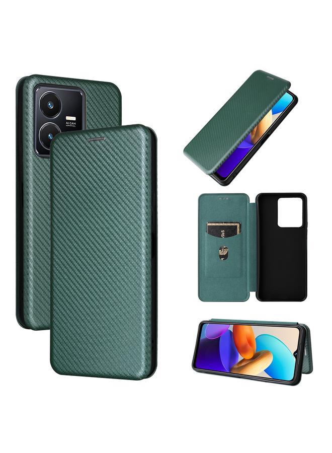 erorex Case For vivo Y22s / Y35 Carbon Fiber Texture Leather Phone Case - Image 1