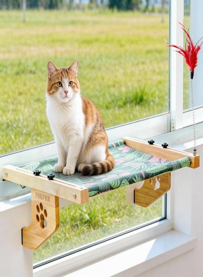 PRRPRR Cat Window Perch for Large Cats Inside, Sturdy Cat Window Hammock Seat with Cooling Mat, Adjustable Cats Platform Bed Shelf Fits Windowsill, Bedside, Desk, Drawers and Cabinet - Image 4