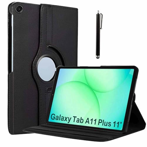 ProElite Cover for Samsung Galaxy Tab A11 Plus 11 inch Case Cover, 360 Rotatable Smart Flip Case Cover for Galaxy Tab A11+ 11" Tablet with Stylus Pen, Black - Image 1