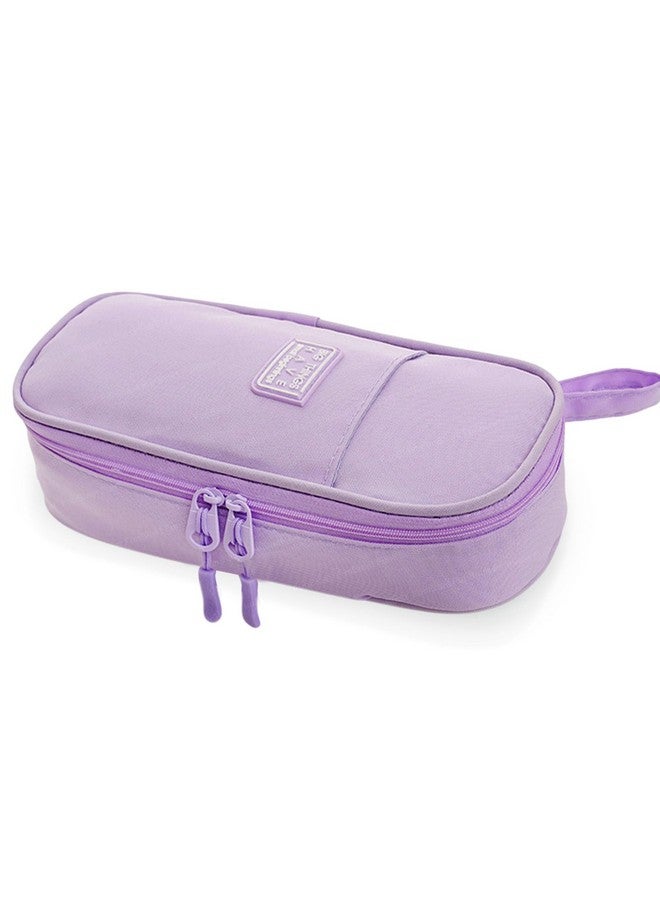 فنبلاست حافظة أقلام فن بلاست كبيرة السعة، متعددة الجيوب بسحاب مزدوج، حقائب لطيفة للفتيات، حقيبة تنظيم أدوات مكتبية، حقيبة أنيقة، حافظة أقلام كاواي (أرجوانية) - Image 1