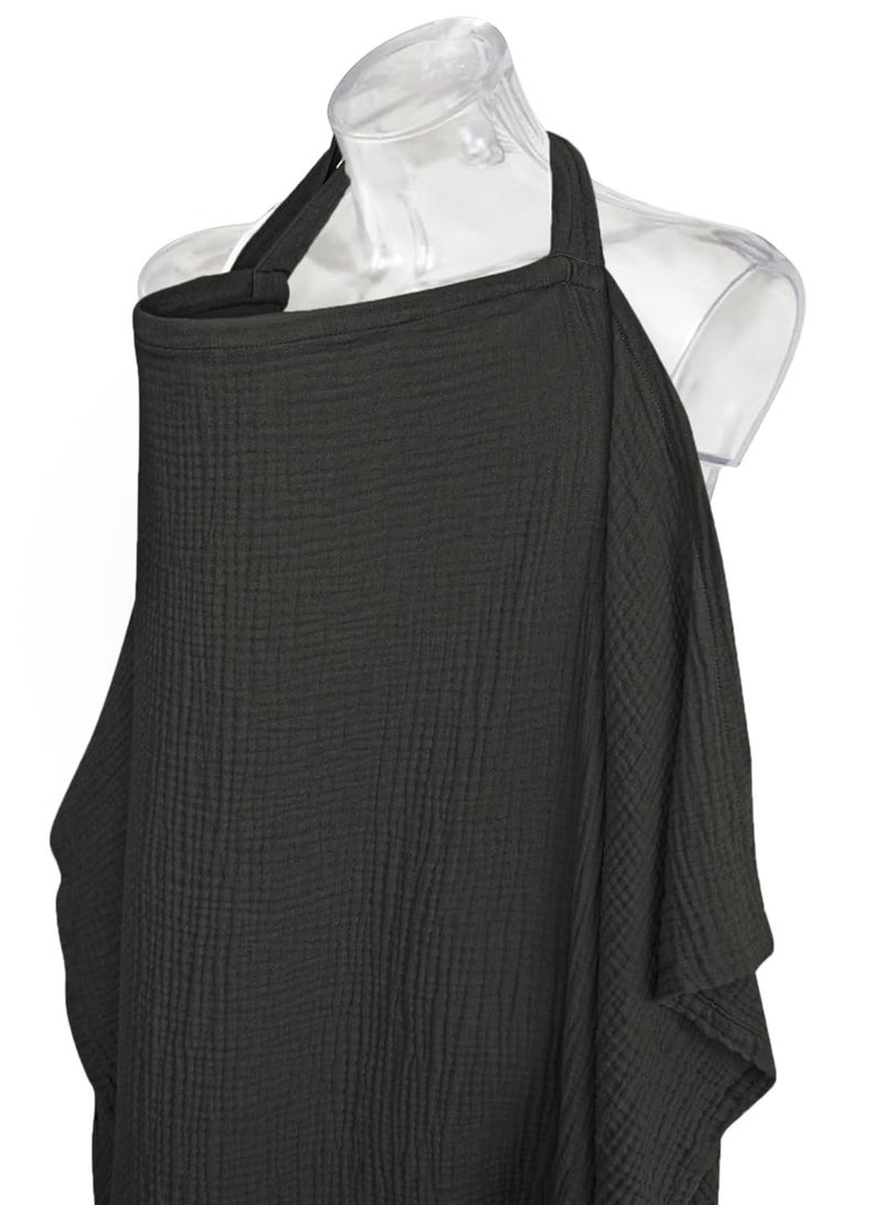 Muslin Nursing Cover for Baby Breastfeeding Breathable 100% Cotton Breastfeeding Cover with Rigid Hoop for Mother Nursing Apron  - Image 2
