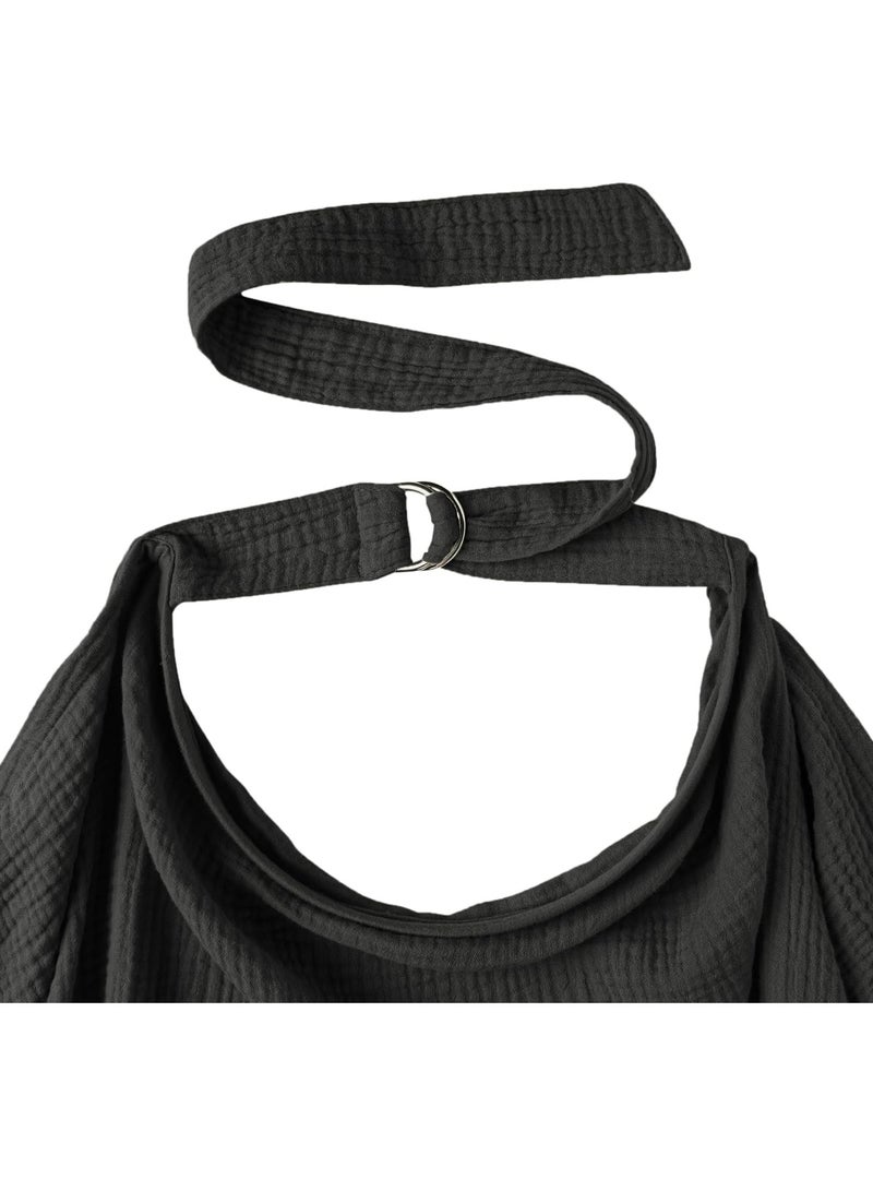 Muslin Nursing Cover for Baby Breastfeeding Breathable 100% Cotton Breastfeeding Cover with Rigid Hoop for Mother Nursing Apron  - Image 5