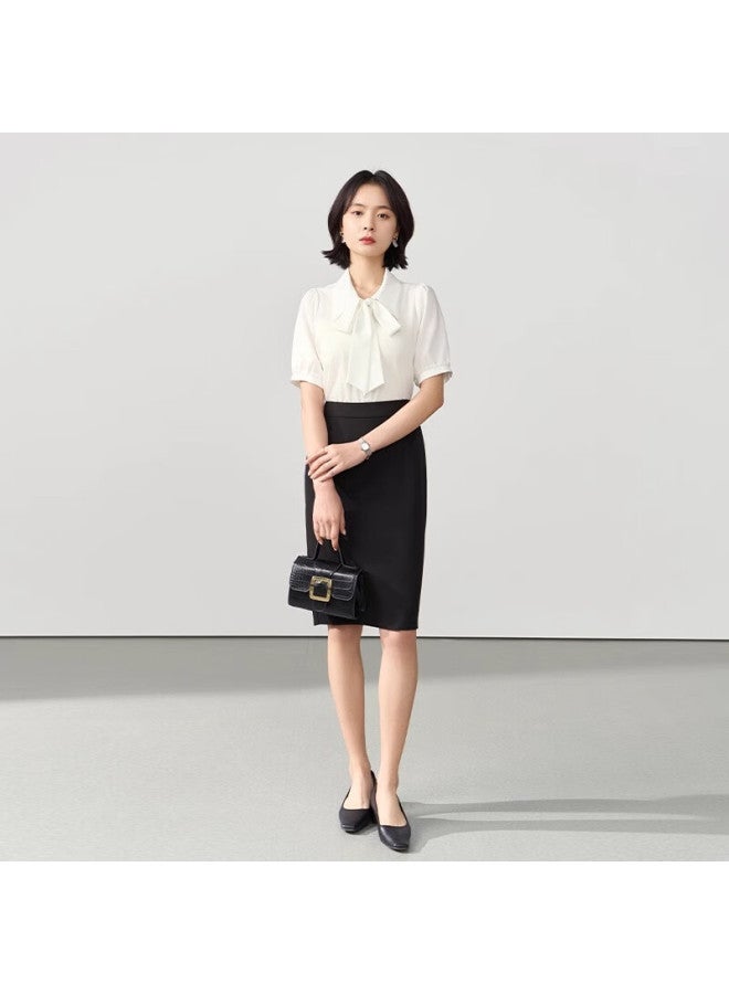 Lady Bird Miss Bird White Short Sleeve Shirt Women Summer Teacher Wear Chiffon Formal Top Interview Professional Attire Blouse - Image 4