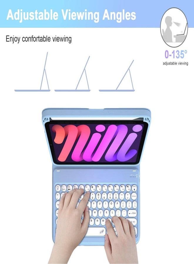 NUWONAYA Keyboard Case with Mouse for iPad 11-inch (A16 2025)/iPad 10th Generation, Slim Candy Round Key Keyboard Case with Detachable Bluetooth Keyboard and Pencil Holder，Pink - Image 4