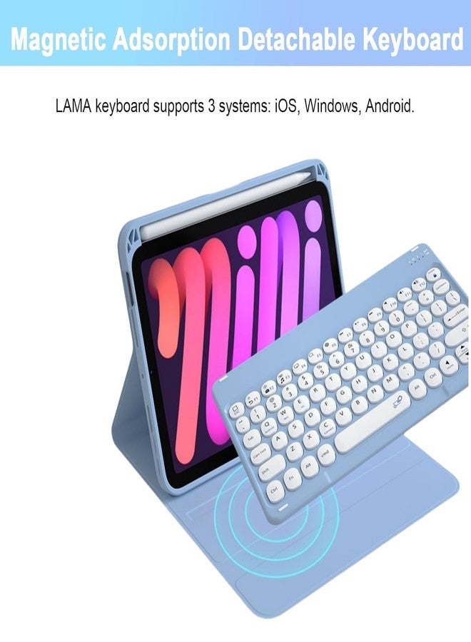 NUWONAYA Keyboard Case with Mouse for iPad 11-inch (A16 2025)/iPad 10th Generation, Slim Candy Round Key Keyboard Case with Detachable Bluetooth Keyboard and Pencil Holder，Pink - Image 3