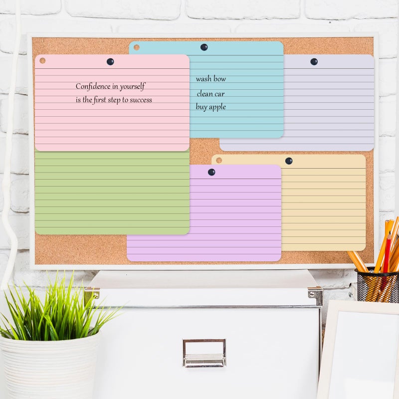 zmybcpack 6 Pack 360 Pcs Lined Index Cards 5 x 8 Inches, Assorted Colored Flash Cards with Ring, Lined Note Cards Study Flashcards for School, Office, College - Image 4