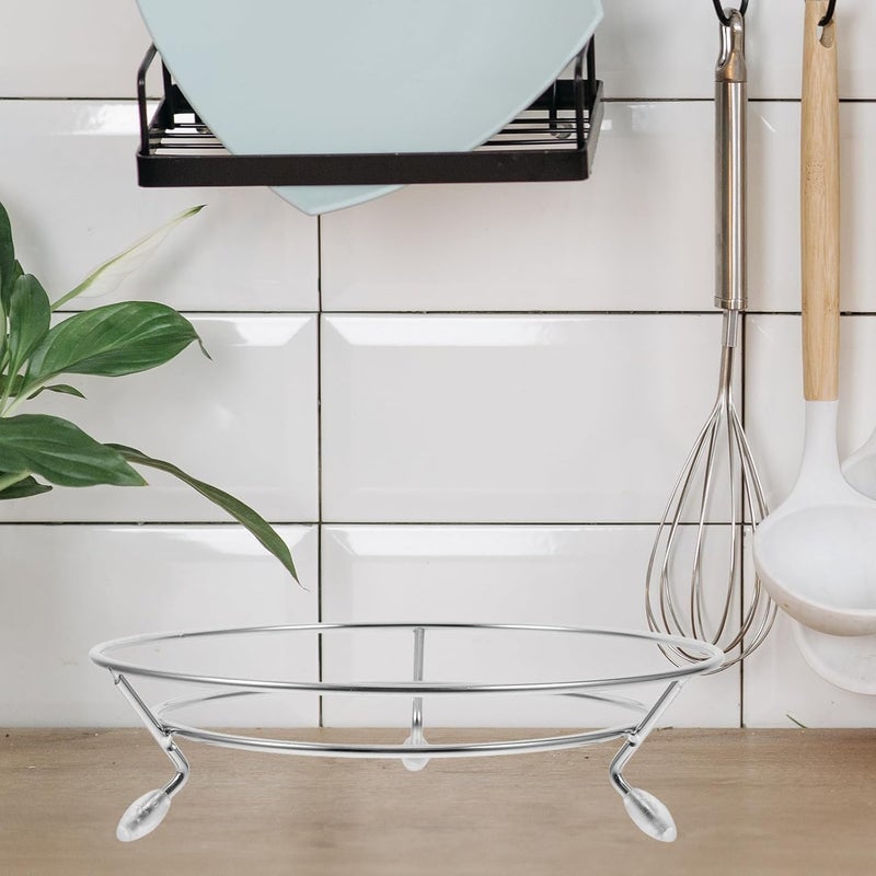 Zerodeko Stainless Steel Pot Rack and Wok Bracket with Feet Pad, Medium Heat-resistant Trivet for Kitchen Storage and Barbecue Grill Organizer, - Image 5