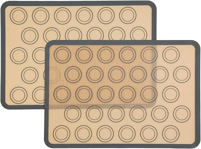Xpandio Rectangular Silicone Baking Mat, Reusable Baking Mat, Non-Stick, Food Safe Silicone Mats Oven Baking Sheet for Making Cookies, Macarons, Bread (40L x 30W) (Round-Multicolor, Pack of 2) - Image 1