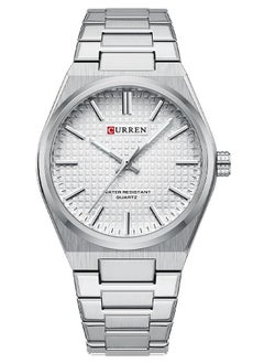 CURREN CURREN 8439M Men Quartz Minimalist Grid Business Watch Stainless Steel Band Alloy Case Fashion Multifunction Wristwatch Abrastion Resistant glass 3ATM Luminous Display Watch  - Image 1