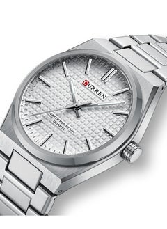 CURREN CURREN 8439M Men Quartz Minimalist Grid Business Watch Stainless Steel Band Alloy Case Fashion Multifunction Wristwatch Abrastion Resistant glass 3ATM Luminous Display Watch  - Image 2