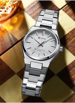 CURREN CURREN 8439M Men Quartz Minimalist Grid Business Watch Stainless Steel Band Alloy Case Fashion Multifunction Wristwatch Abrastion Resistant glass 3ATM Luminous Display Watch  - Image 3