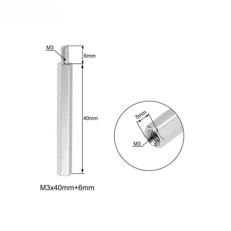 Hex Spacer Nut 20pcs Male to Female Hex Nickel Plated Spacer Standoff Pillar Stud for Circuit Board, PCB Board etc(M3 x 30 mm) - Image 5