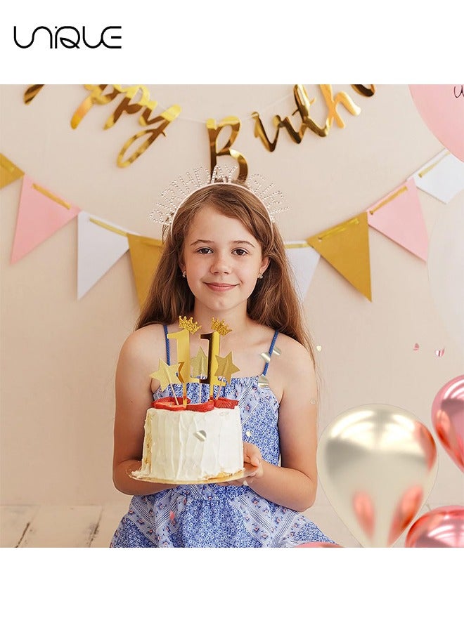 Birthday Girl Letter Headband - Rhinestones Birthday Girl Headband - Princess Crown Rhinestone Happy Birthday Accessories Ladies Birthday Gift - Gold