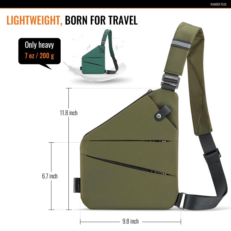 WANDER PLUSÂ® Anti Theft Crossbody Travel Bag for Women Men, Multi-Pocket Crossbody Bag, Slim Sling Bag with Adjustable Strap, Ivory White - Image 5