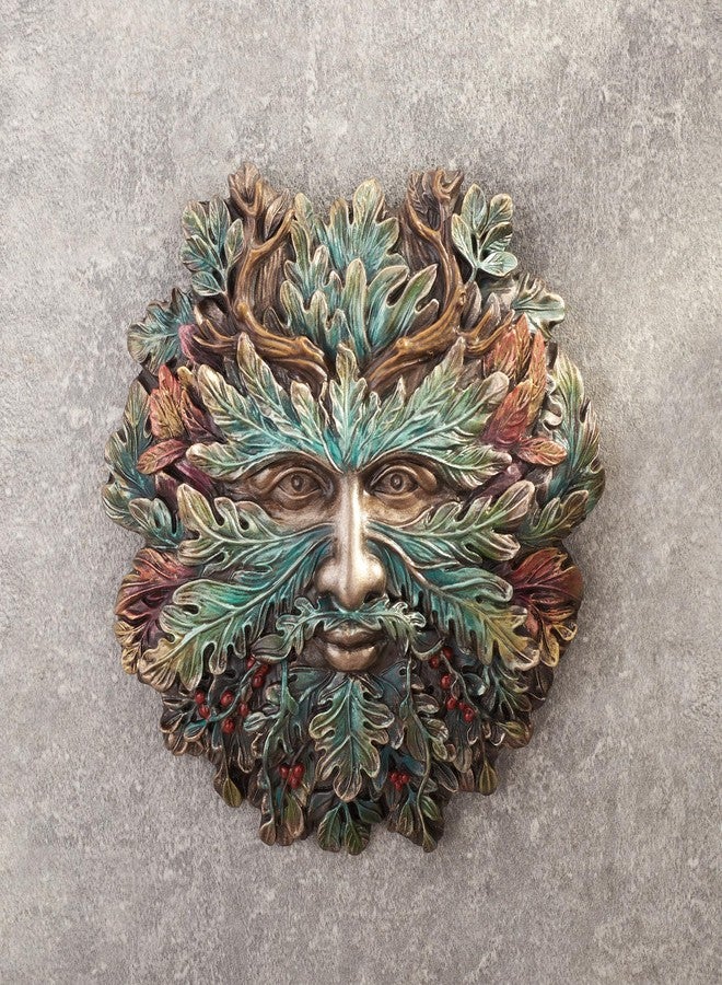 فيرونيز ديزاين لوحة جدارية من الراتنج مطلية يدويًا بتصميم فيرونيز، مقاس 5 1/8 بوصة، تمثل تحفة فنية من قرون الوعل بمناسبة الانقلاب الشتوي. - Image 3