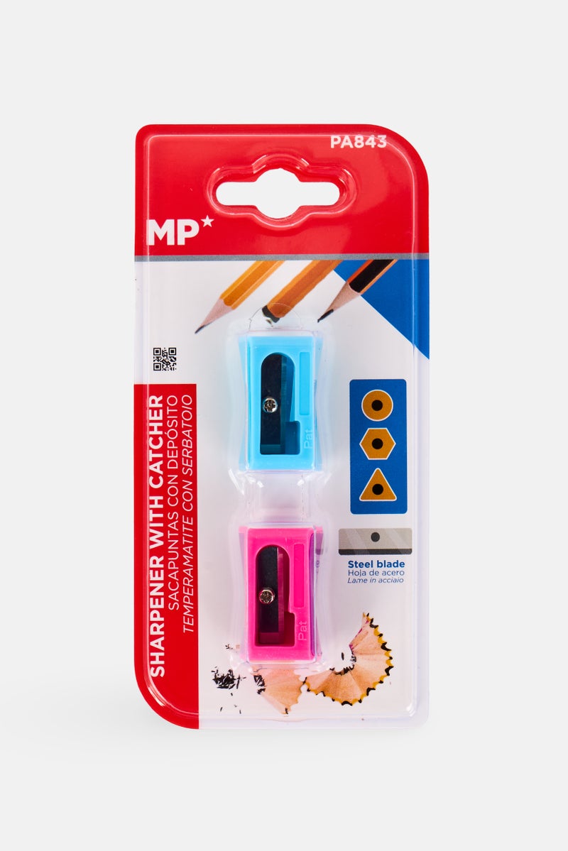 Toys For Less 2 Pcs Sharpener With Catcher, Multicolor - Image 1