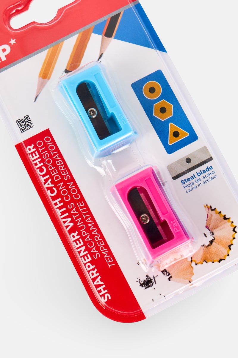 Toys For Less 2 Pcs Sharpener With Catcher, Multicolor - Image 3