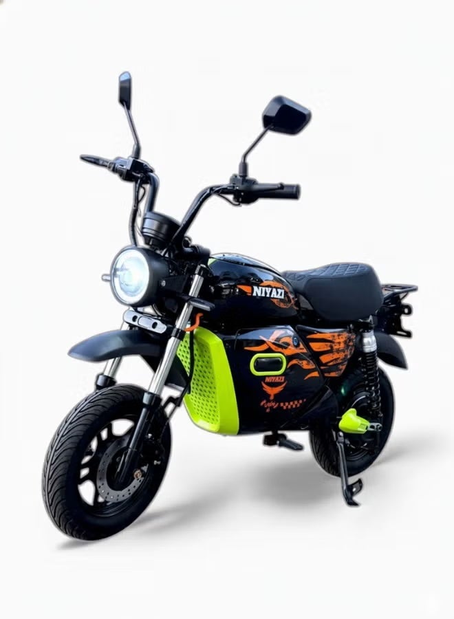 An electric scooter for adults built for strong daily performance, featuring a 60V25AH battery for extended riding time and a powerful 1500W motor for fast acceleration and stable control. Equipped with wide 14-inch tubeless tires designed for durability, along with dual laser headlights for clear night visibility.  It supports key or remote start, reaches speeds up to 99, includes oil brakes, full front and rear signal lights, metal side supports, and gel suspension for comfortable riding. A reliable option for adults who need a sturdy and  practical daily-use scooter.  Product Condition (Assembly): The scooter arrives largely assembled and requires only a few simple final assembly steps by the customer to ensure it is protected from breakage during shipping.  Available Colors: Due to the wide variety of colors and constantly updated inventory, the color available at the time of order will be shipped. We guarantee that all our colors are carefully selected to meet your expectations. - Image 1