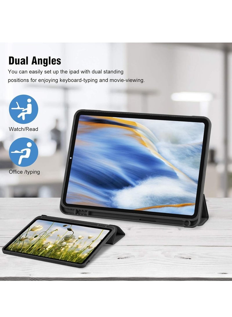 SmartGrist iPad 10th Generation Case 2022 with Pencil Holder - Soft TPU Back Protective Smart Trifold Stand Cover for iPad 10.9 Inch (10th Gen), Auto Wake/Sleep - Black - Image 4