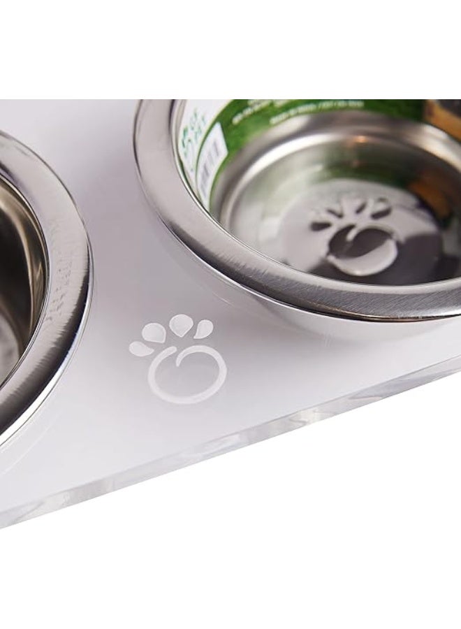 Generic Acrylic Feeder Stand with 2 Set Removable Stainless Steel -for Dogs or Any Food and Water Bowls Included, Available in 3 Sizes; Small-Medium-Large - Image 3