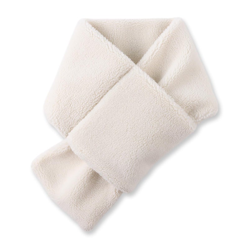 PESAAT Women Winter Scarf Fleece Lady Neck Warmer Classic Scarves for Women Cold Weather (White) - Image 1