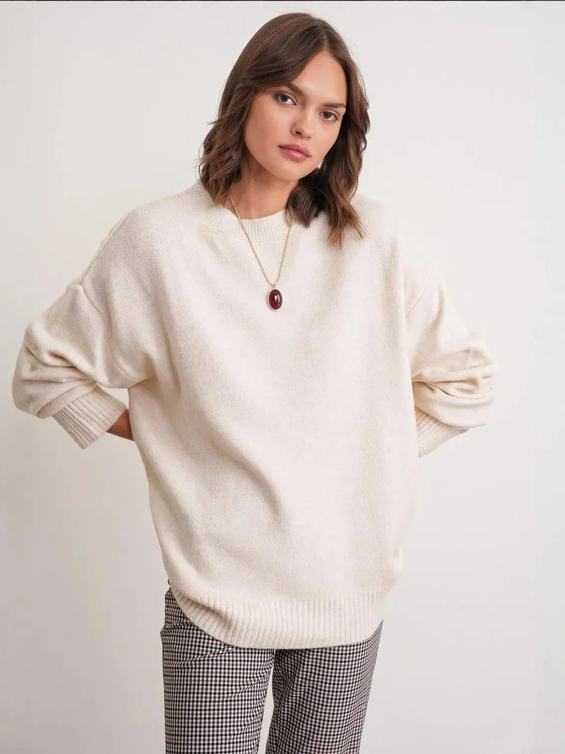 Mixray Natural Mixray Oversized Knitwear Sweater for Women | Best Price UAE