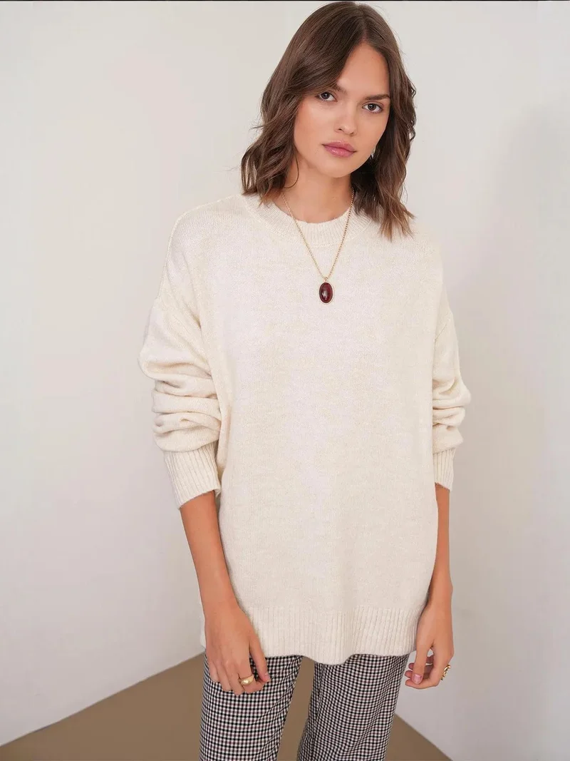 Mixray Natural Mixray Oversized Knitwear Sweater for Women | Best Price UAE