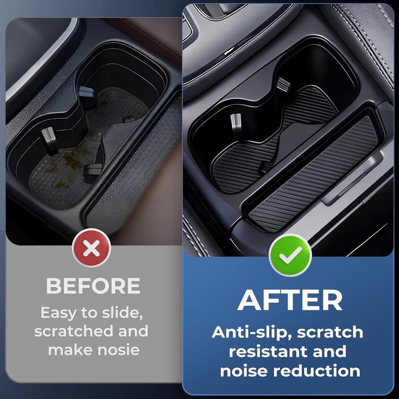 Katorn Center Console Cup Holder Inserts for Honda CRV 2026 2025 2024 2023, Interior Accessories Silicone Car Cup Holders Covers Protector for 2023-2026 CR-V, Black - Image 3