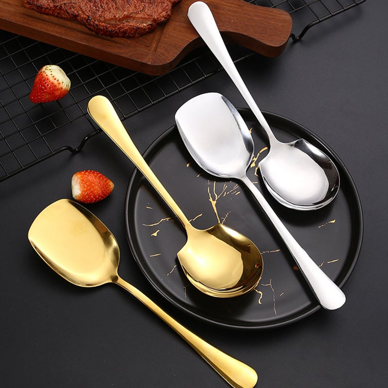 🍳 ملاعق تقديم من الفولاذ المقاوم للصدأ بأيدي مريحة لمائدات - Image 3