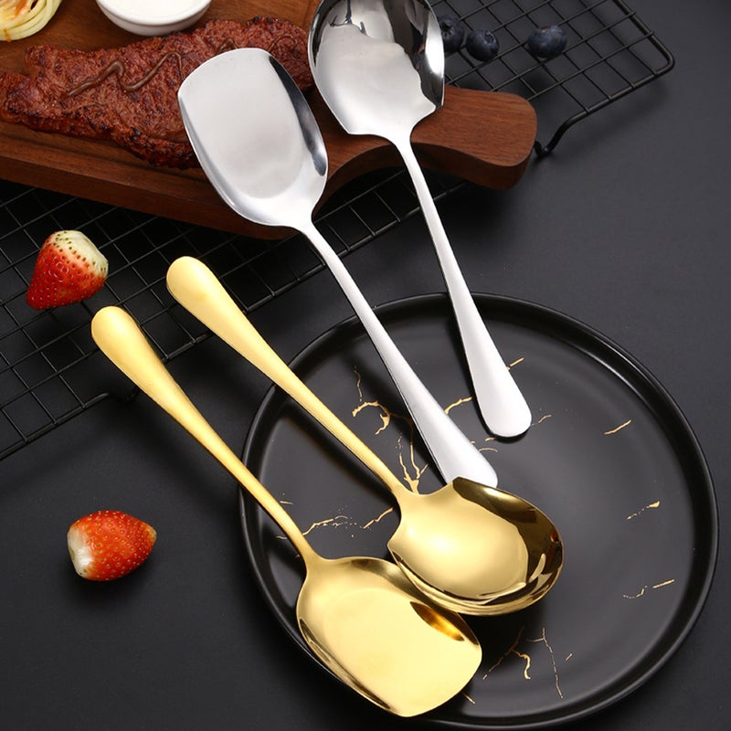🍳 ملاعق تقديم من الفولاذ المقاوم للصدأ بأيدي مريحة لمائدات - Image 4