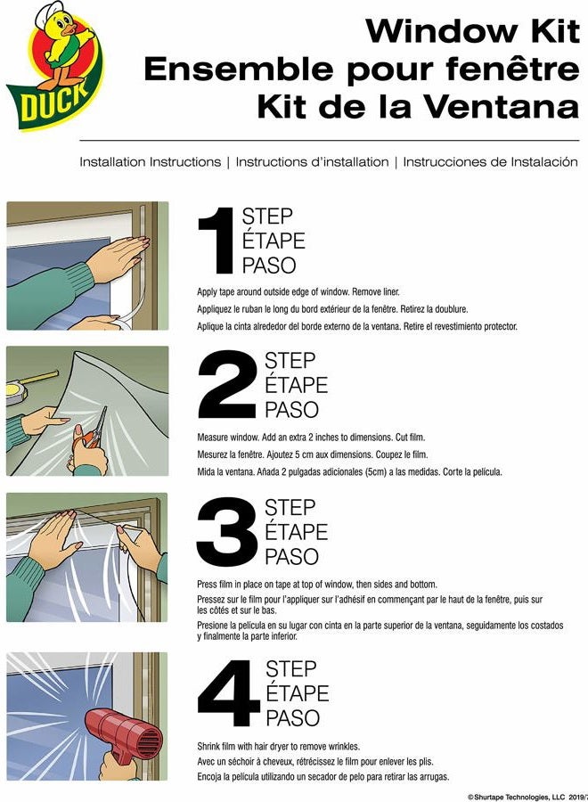 Duck MAX Strength Heavy Duty Insulating Film Window Kit, 3-Window, 62-Inch x 126-Inch, Indoor, 284351 - Image 5