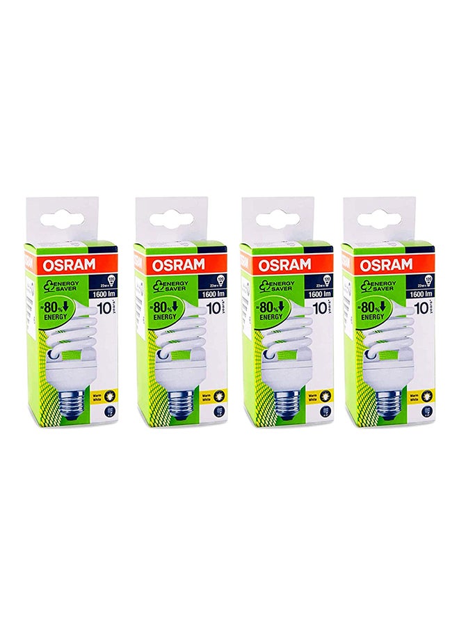 OSRAM 4-Piece Duluxstar Mini Twist Warm White E27 23W 2700K Spiral Base Bulb - Image 2