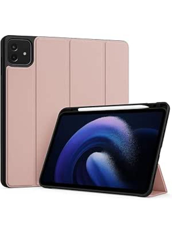 Case for Xiaomi Mi Pad 7 11.2 inch, Trifold Flip Case with [Pencil Holder] for Xiaomi Mi Pad 7 11.2 Inch [Support Auto Sleep/Wake] - Rosegold - Image 1