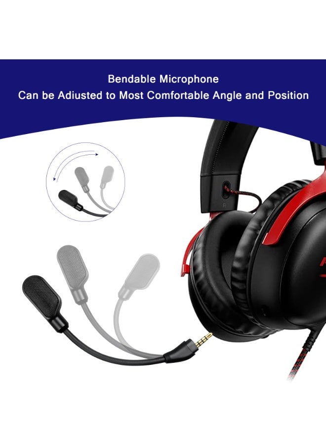 شابية بديل ميكروفون مُحسّن يناسب سماعات الرأس السلكية/اللاسلكية للألعاب HyperX Cloud III، ميكروفون احتياطي قابل للفصل لإلغاء الضوضاء للدردشة الصوتية للألعاب Crystal - Image 4