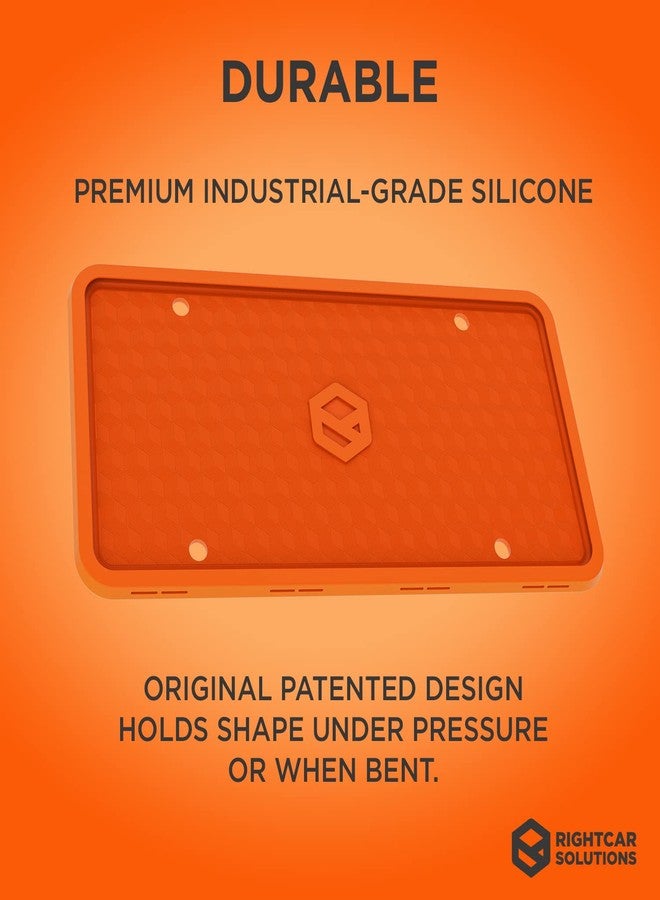 Rightcar Solutions Flawless Silicone License Plate Frame - Rust-Proof. Rattle-Proof. Weather-Proof. (Orange) - Image 2