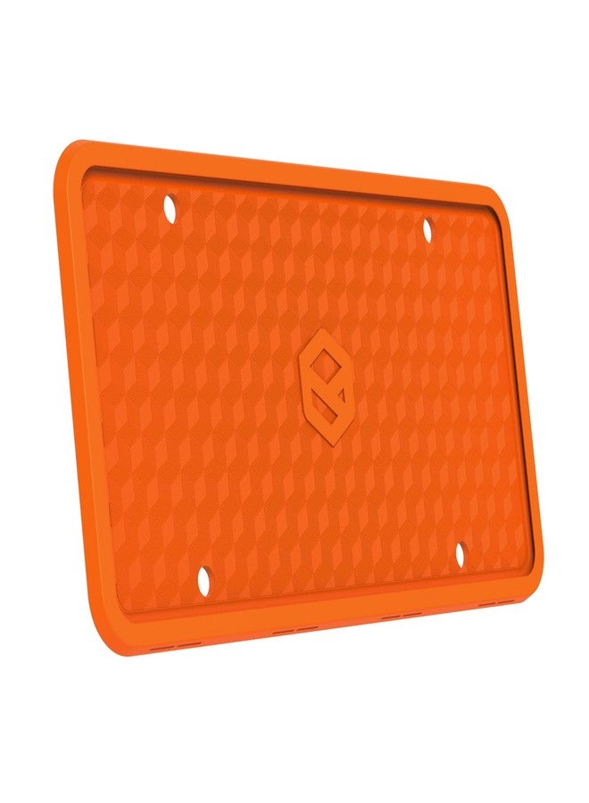 Rightcar Solutions Flawless Silicone License Plate Frame - Rust-Proof. Rattle-Proof. Weather-Proof. (Orange) - Image 1