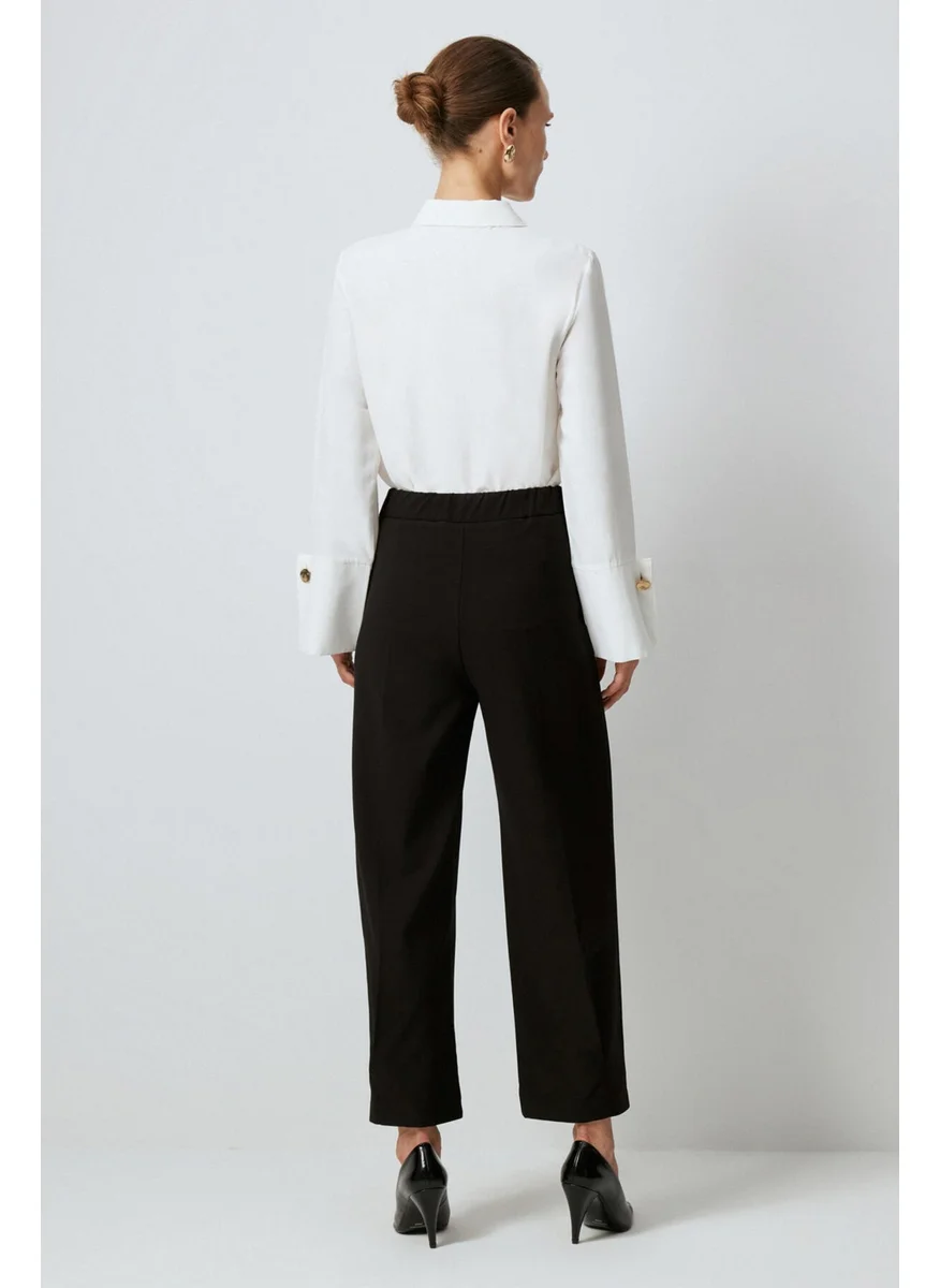 Touche Crepe Trousers with Leg Stitching