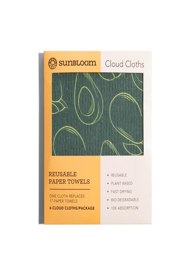 sunbloom Cloud Cloths: Swedish dishcloths, 6 Pack Reusable Paper Towels, Super Absorbent, eco-Friendly, Kitchen Cleaning Cloths. - Image 1