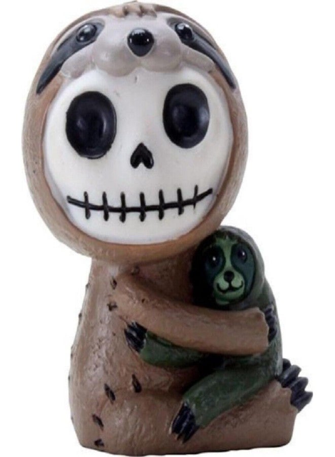 SUMMIT COLLECTION Furrybones Brady Signature Skeleton in Sloth Costume Hugging a Sloth - Image 2