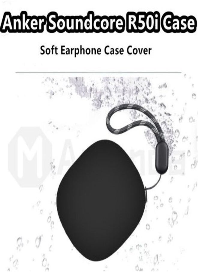 Generic Compatible Case for  Soundcore R50i NC / P30i Protective Case Cover with Carabiner Black  - Image 2