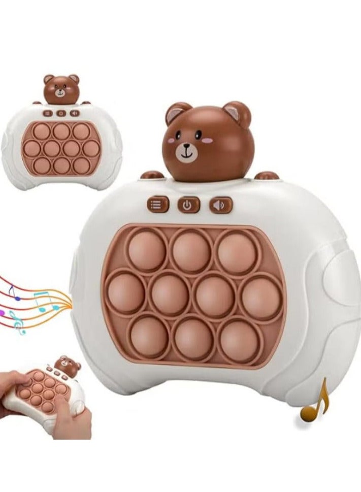 Push Toy Pop Fidget Toys for Kids, Push Push Toy Pop Toy, Push Bubble Squeeze Toy, Electronic Fidget Toys Light Up Sensory Toys, Portable Travel Bubble Toy Birthday Gifts for Boys Girls - Brown Bear