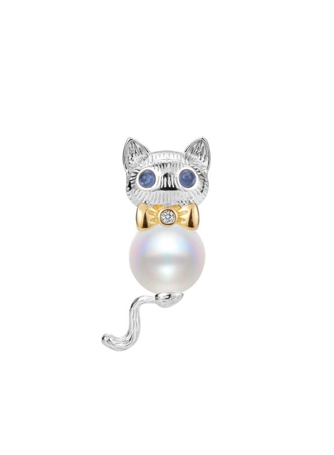 S925 Sterling Silver Kitten Pendant Female Niche Design High-level Concurrent Color Design Diy Empty-holder Accessories Silver Jewelry