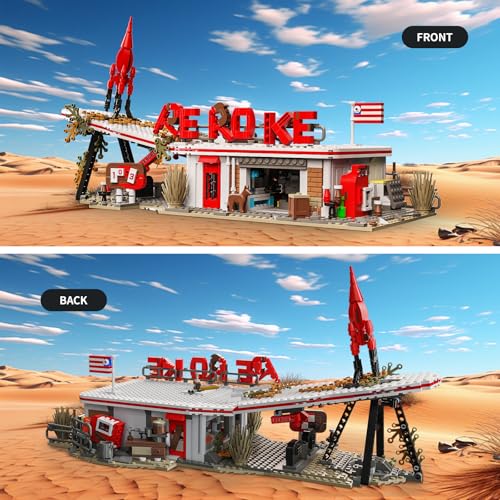 TOY PLAYER Rocket Architecture Building Block Set Including Weapons Signboard and Gas Station Accessories MOC Merchandise Model Collectors Toys Birthday Gift for Adults Ages 14 1526PCS - Image 5
