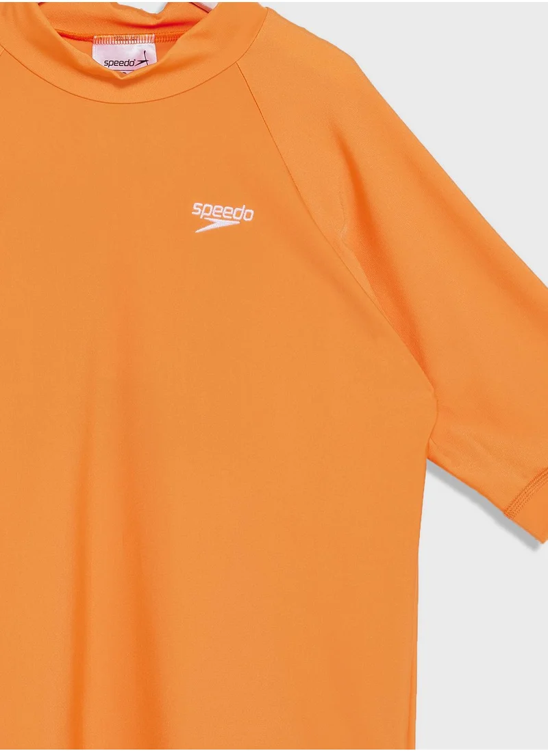 speedo Kids Printed Short Sleeve Rash Top