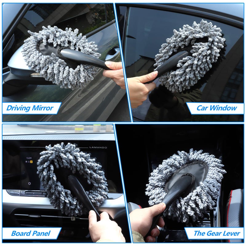 IPELY 6 Pack Car Cleaning Supplies â€“ Car Duster Interior & Brush Interior & Cleaning Gel, Car Detailing Cleaning Kit for Cars, Trucks, SUVs & RVs - Image 3
