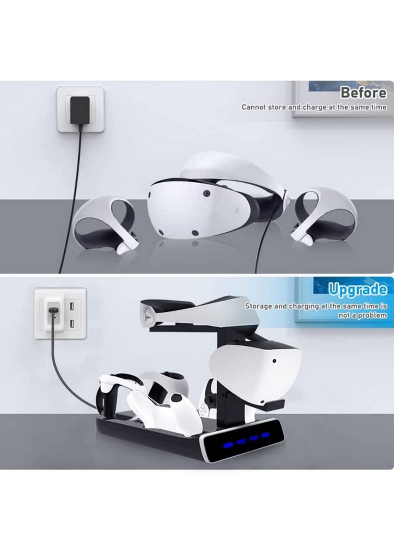 Charging Station Dock With Display Light Indicator For PS VR2 /PS5 Handle Controller Holder Helmet Storage Mount Rack Base