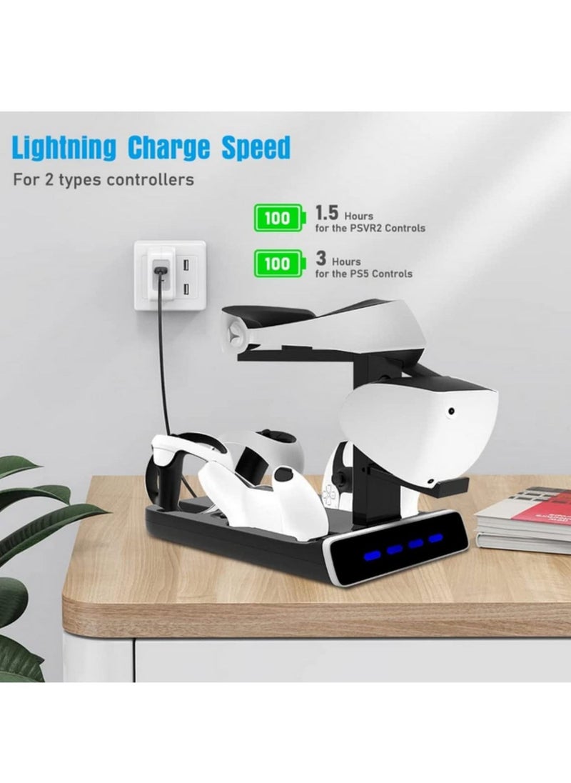 Charging Station Dock With Display Light Indicator For PS VR2 /PS5 Handle Controller Holder Helmet Storage Mount Rack Base